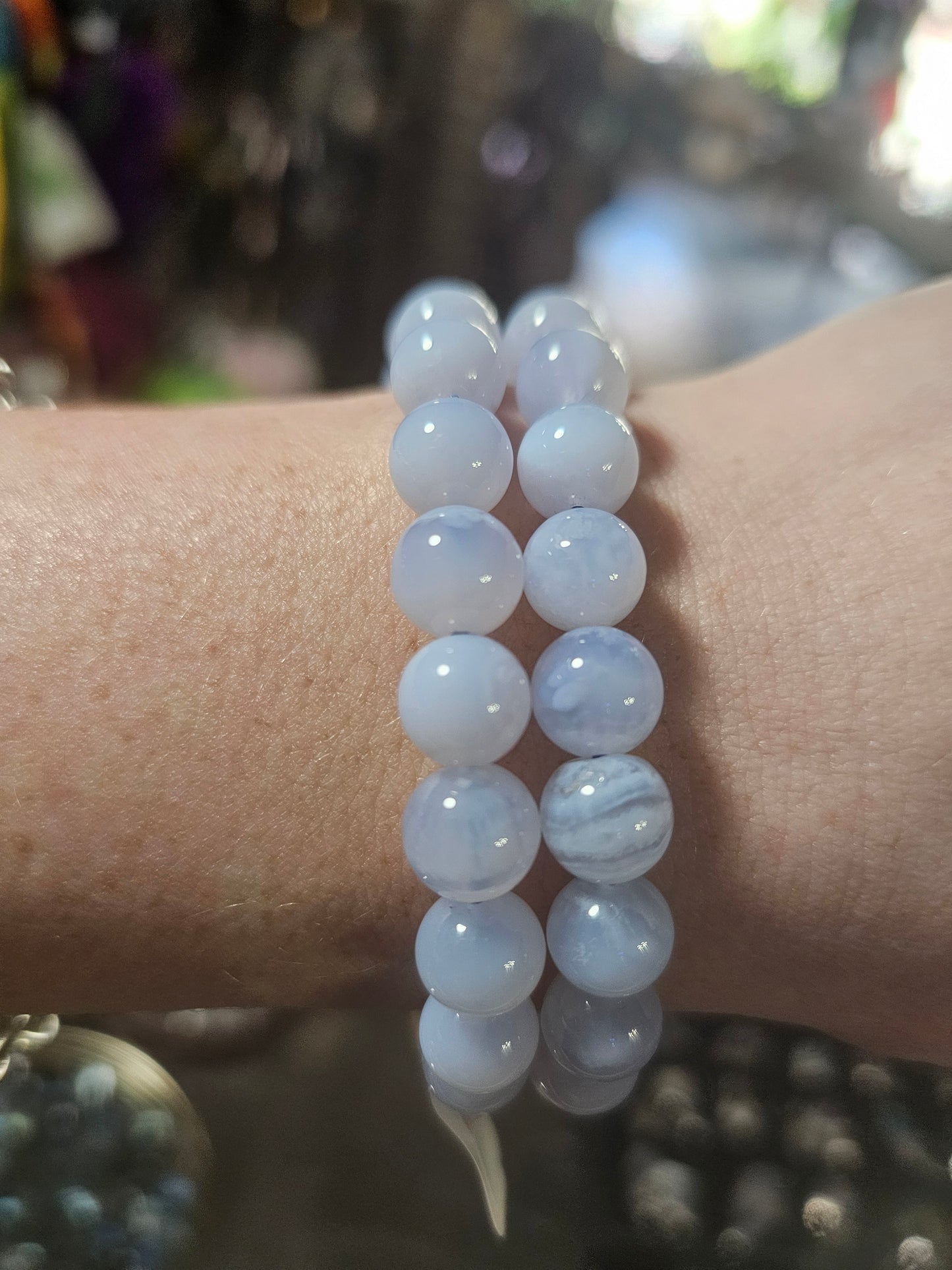 Blue Lace Agate Stretch Bracelet