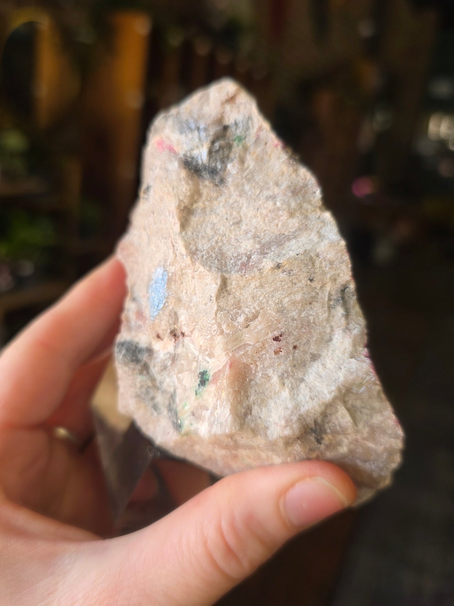 Colbalto Calcite with Malachite
