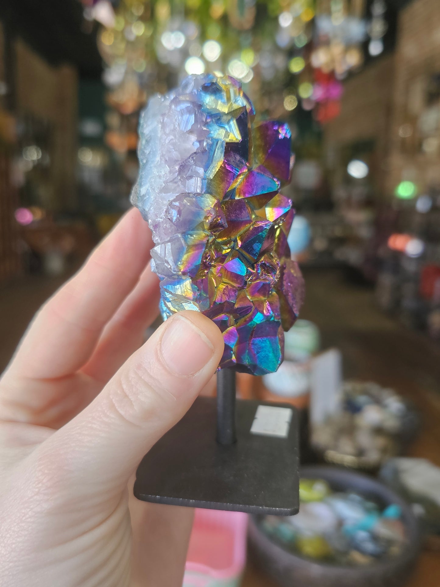 Treated Aura Quartz Cluster