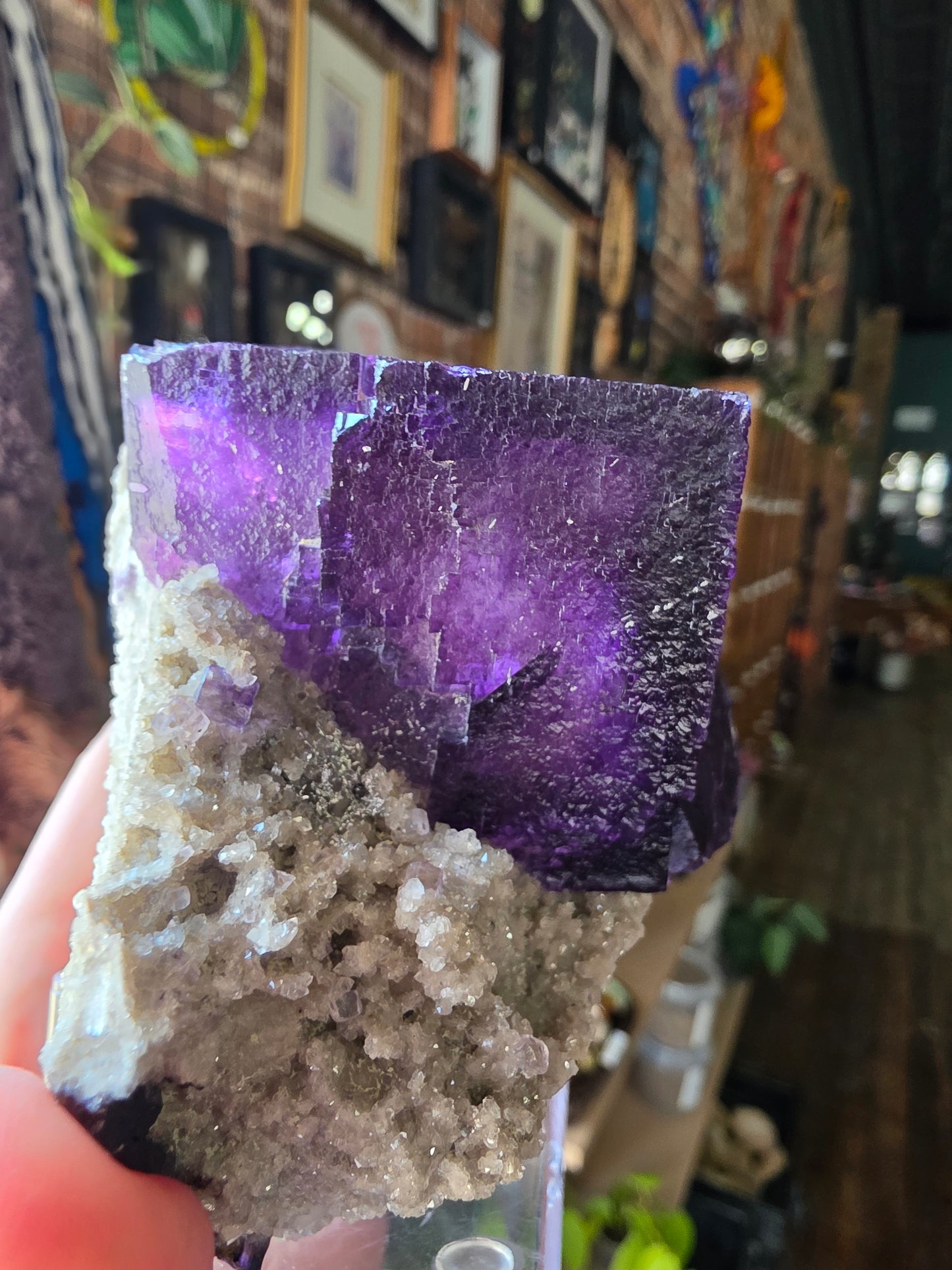 Fluorite and Sphalerite on Druzy Quartz