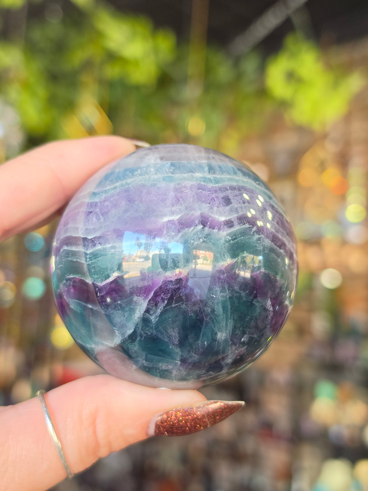 Rainbow Fluorite Sphere
