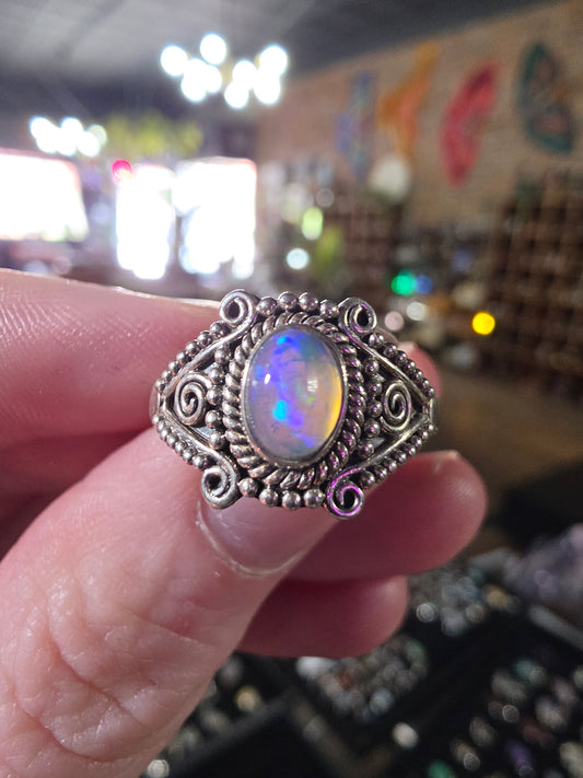 Size 8.5 Ethiopian Opal Ring