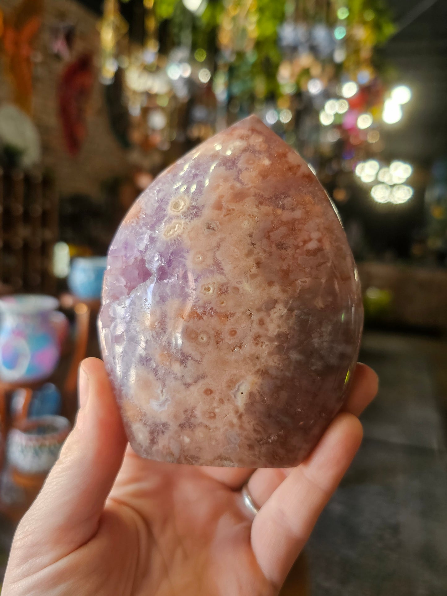Pink Amethyst Flower Agate Freeform