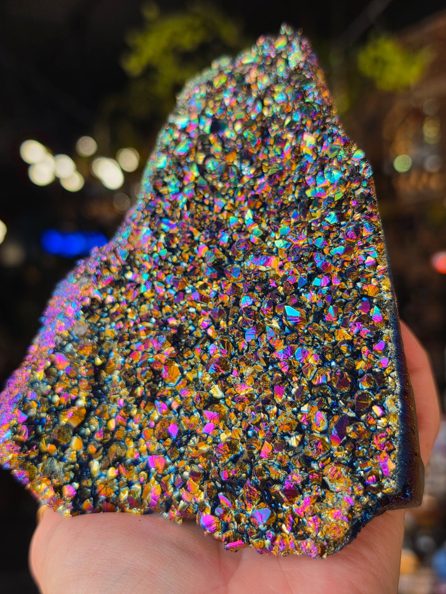 Treated Aura Quartz Cluster Freeform