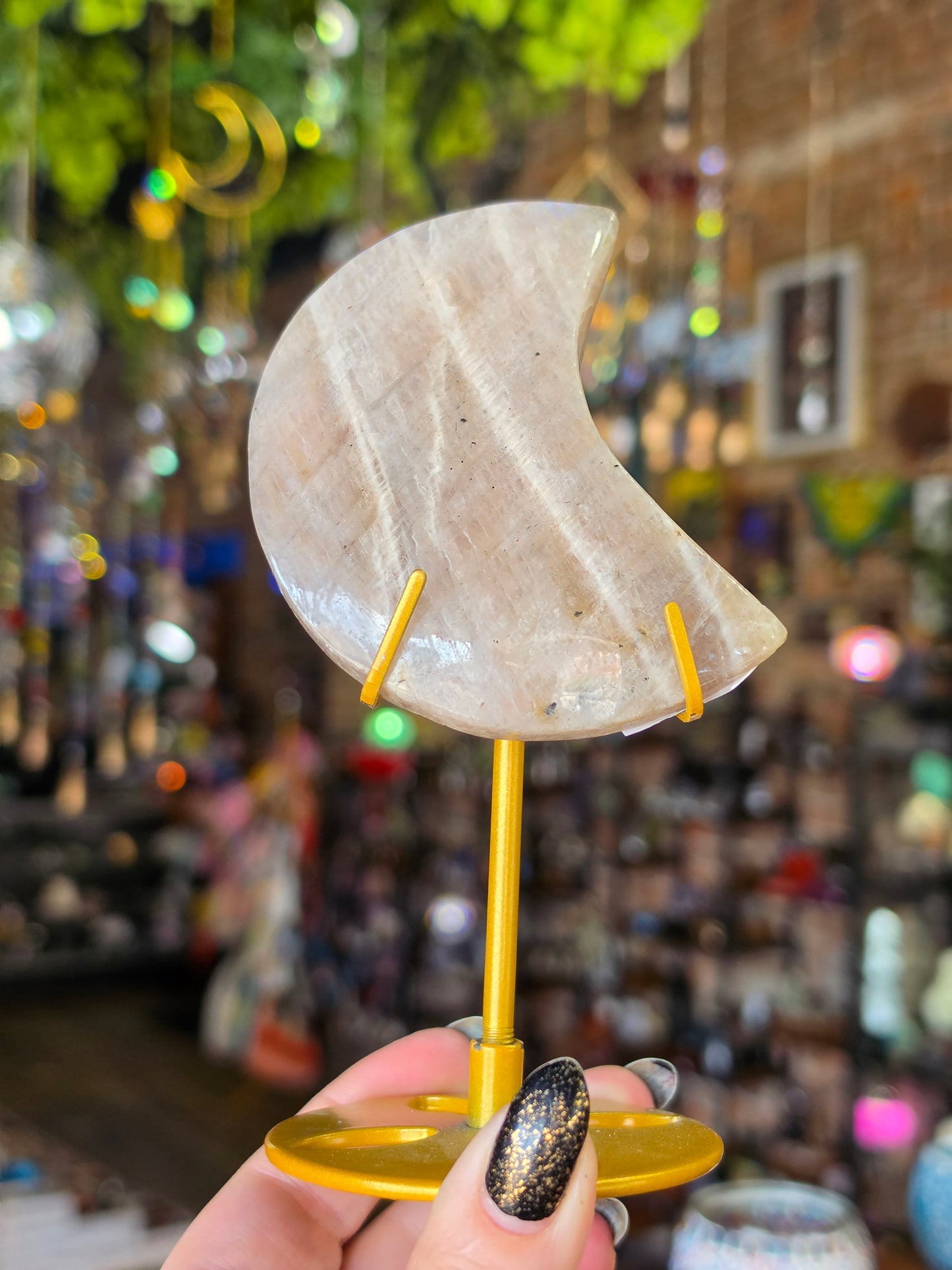 Moonstone Moon with Stand