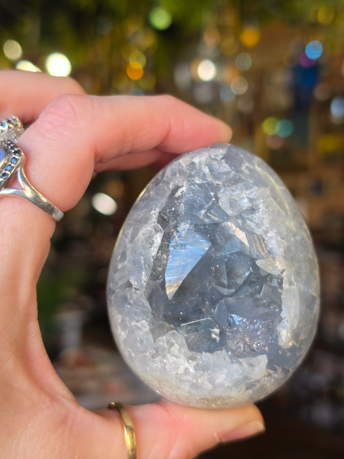 Celestite Egg Carving