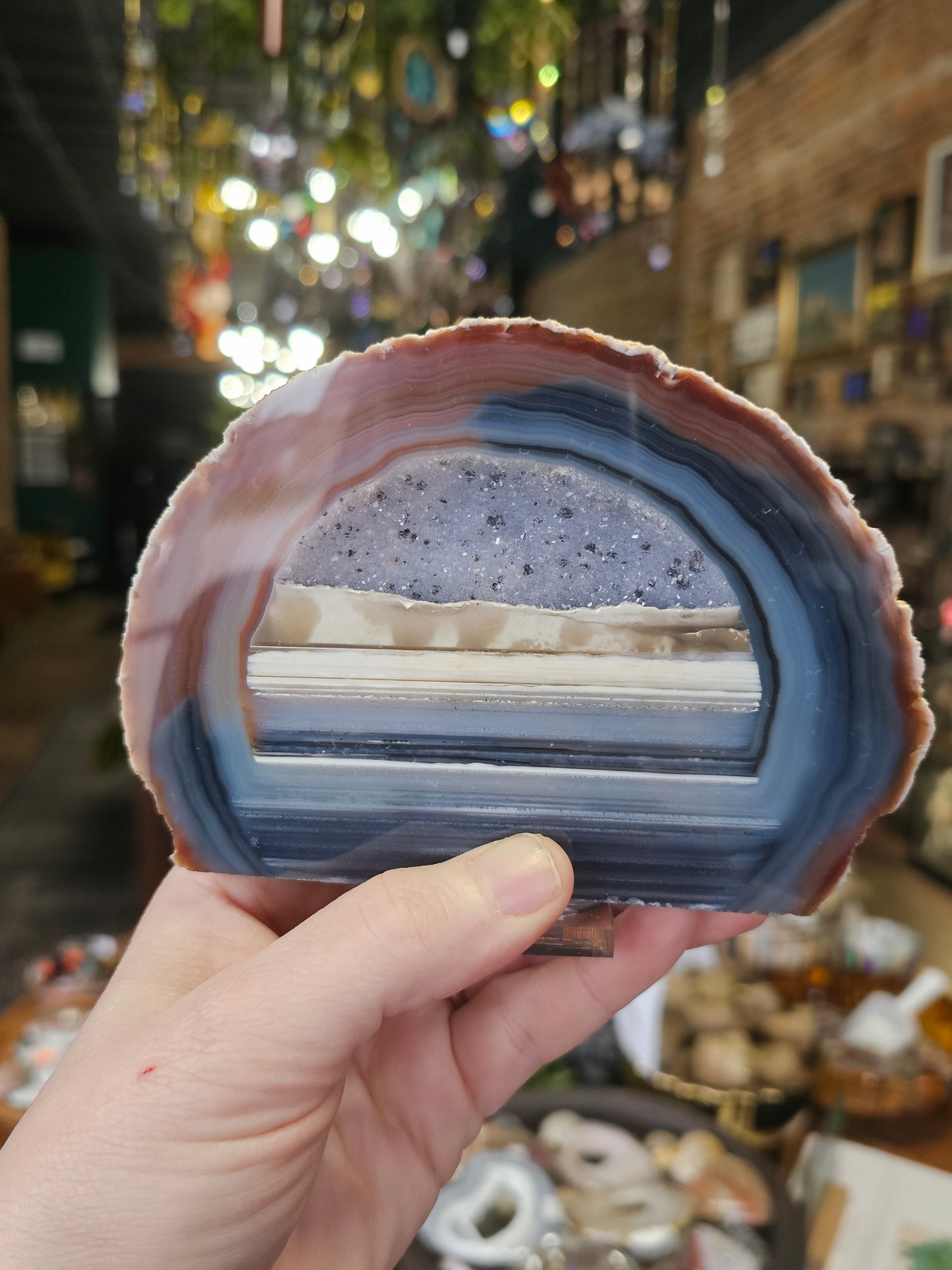 Banded Agate on base