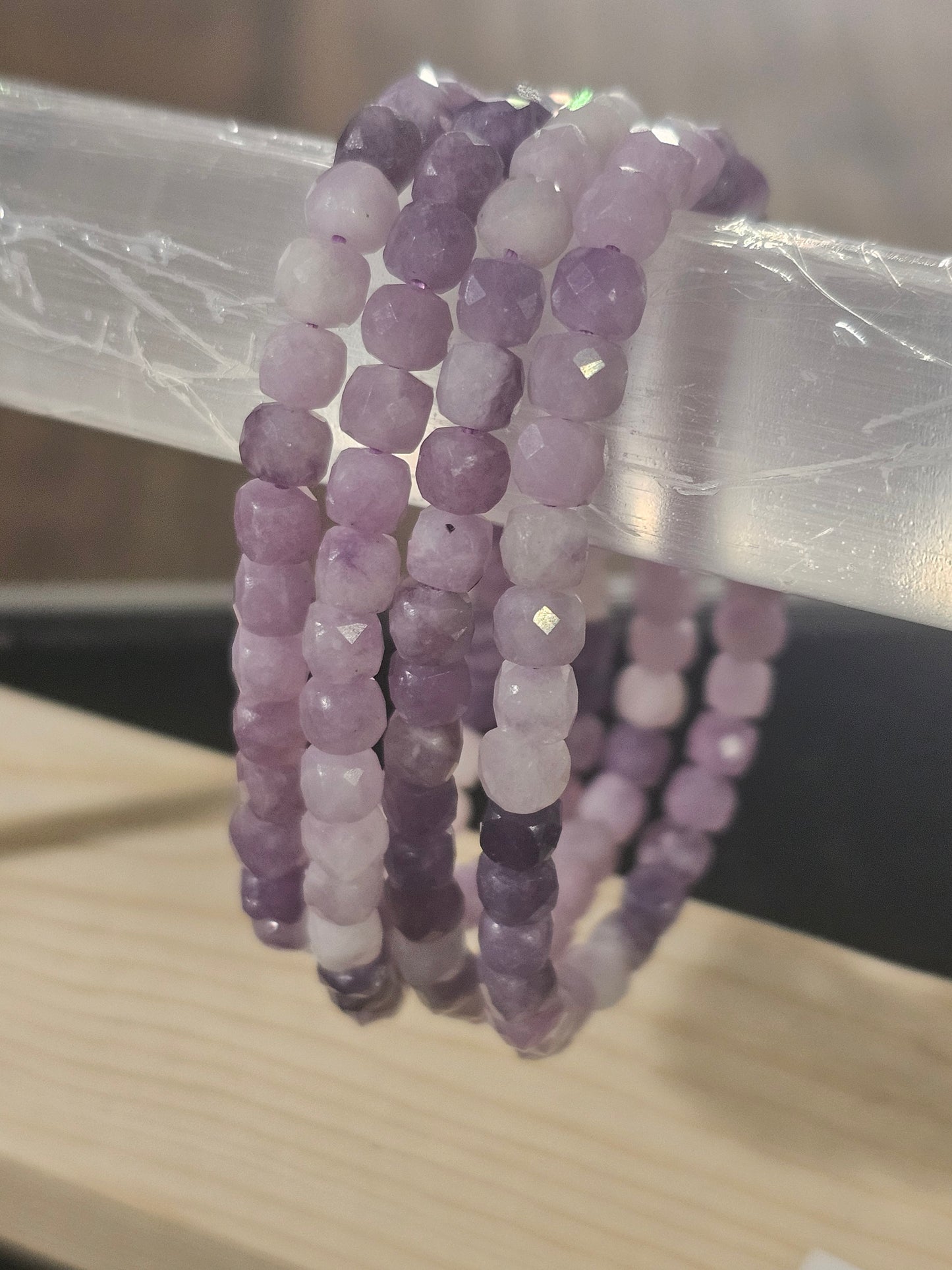 Lepidolite Faceted Stretch Bracelet