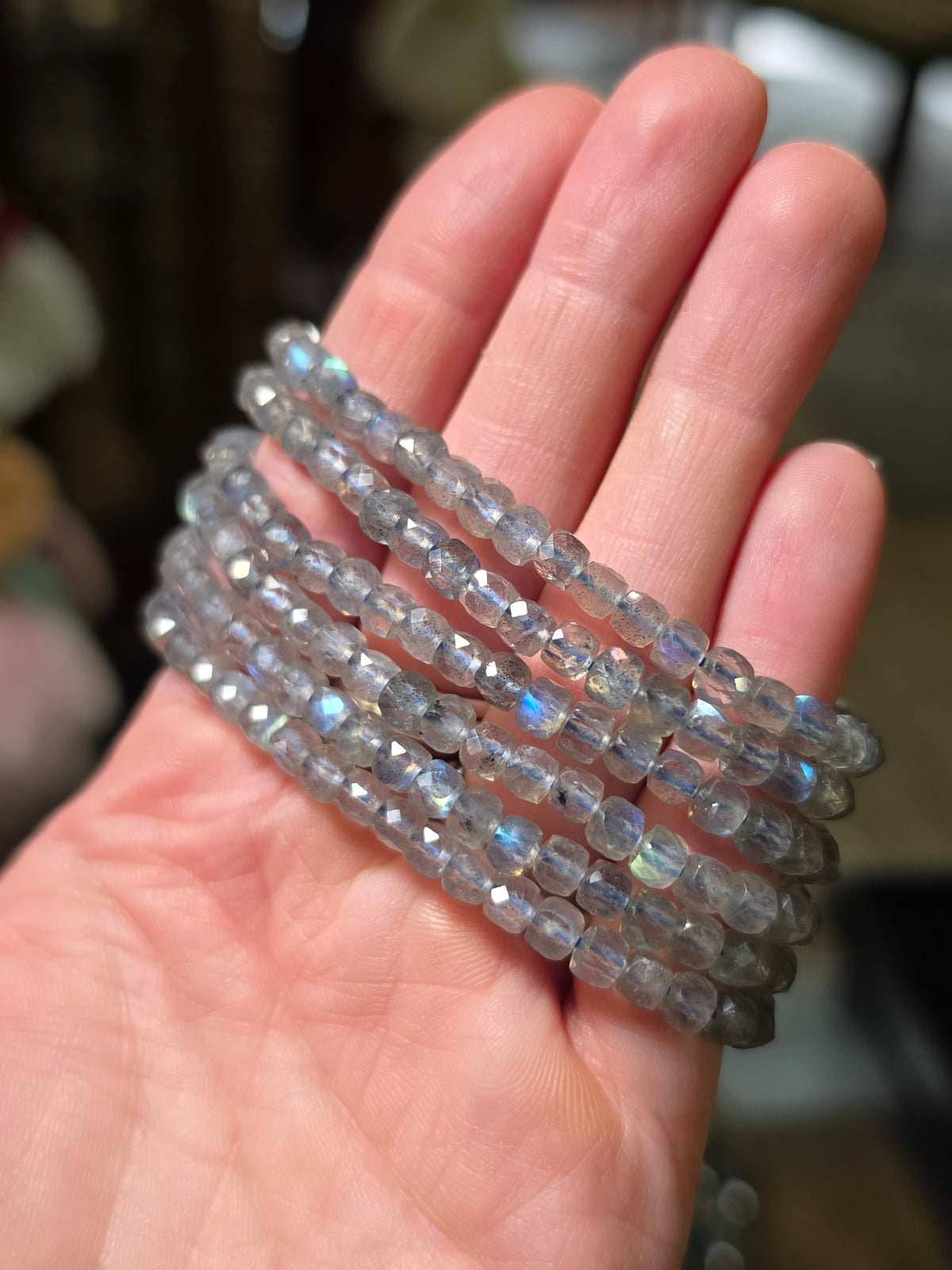 Faceted Labradorite Bead Bracelet