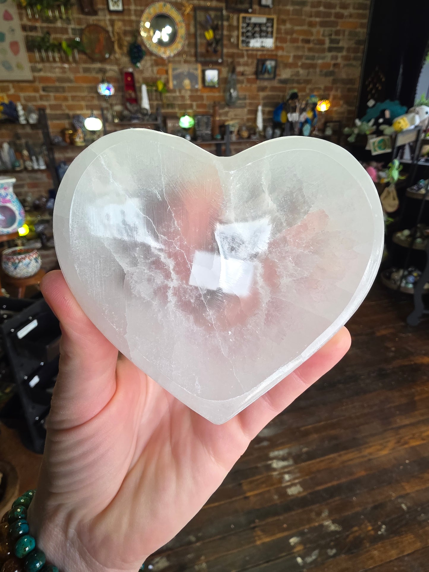 Selenite Heart Trinket Dish