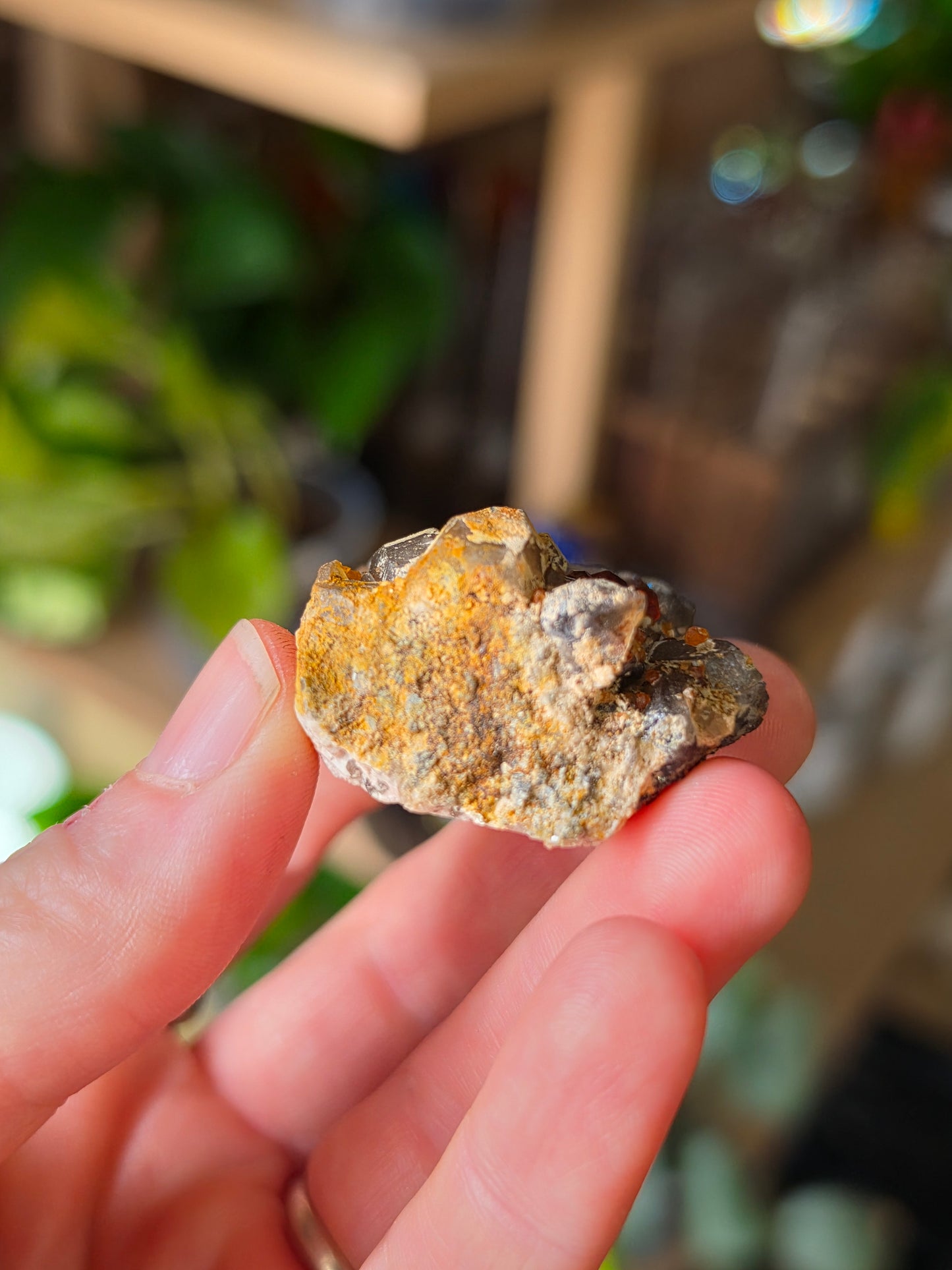 Garnet on Smoky Quartz