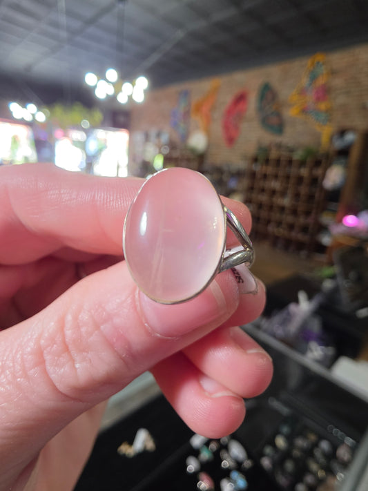 Star Rose Quartz Ring Size 7.5