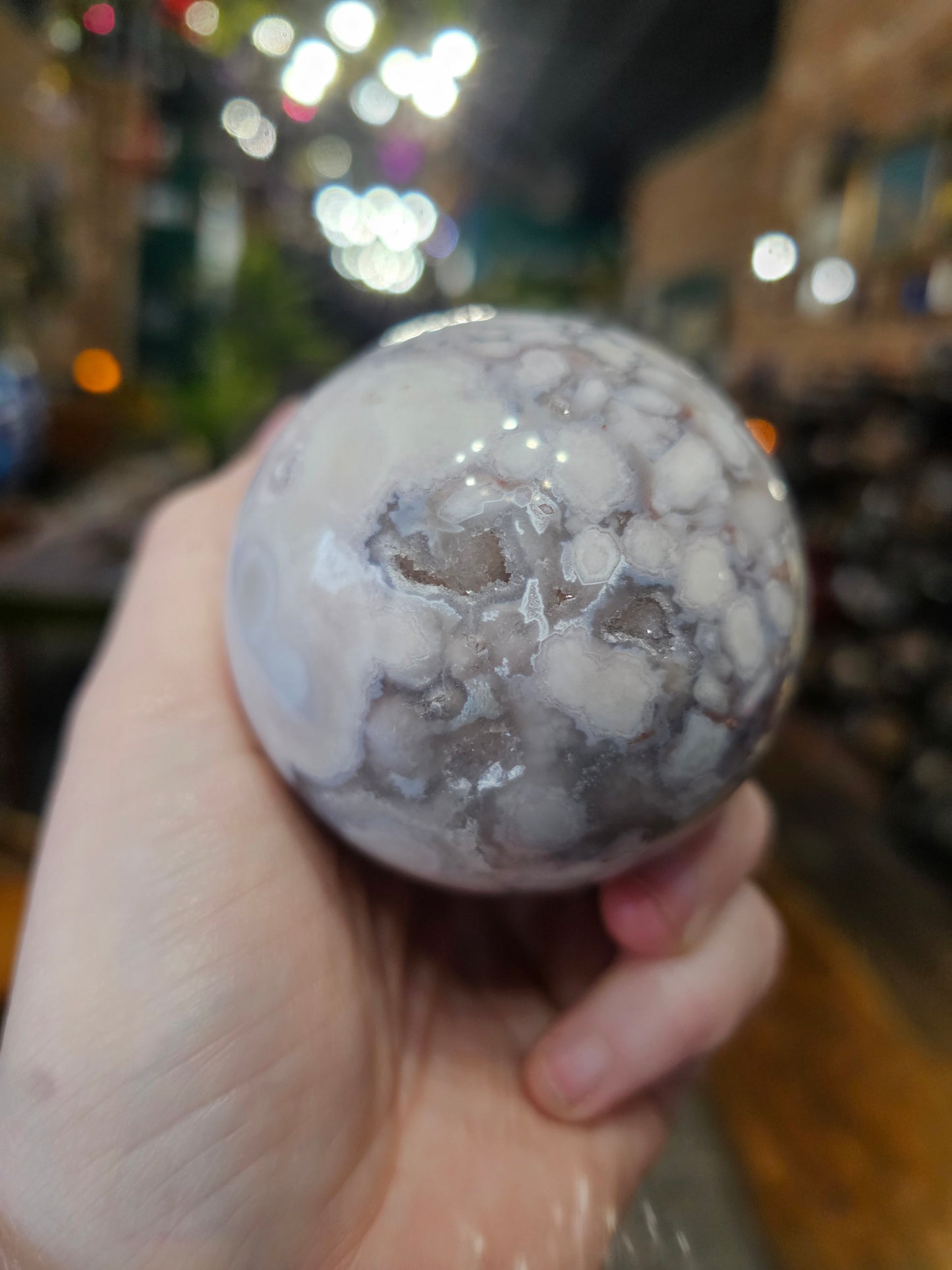 Flower Agate Sphere