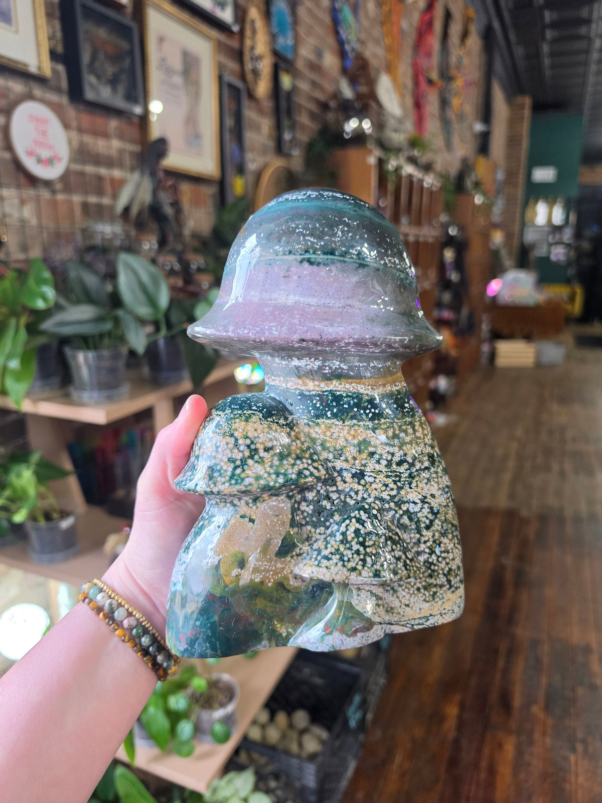 Orbicular Jasper Mushroom Carving