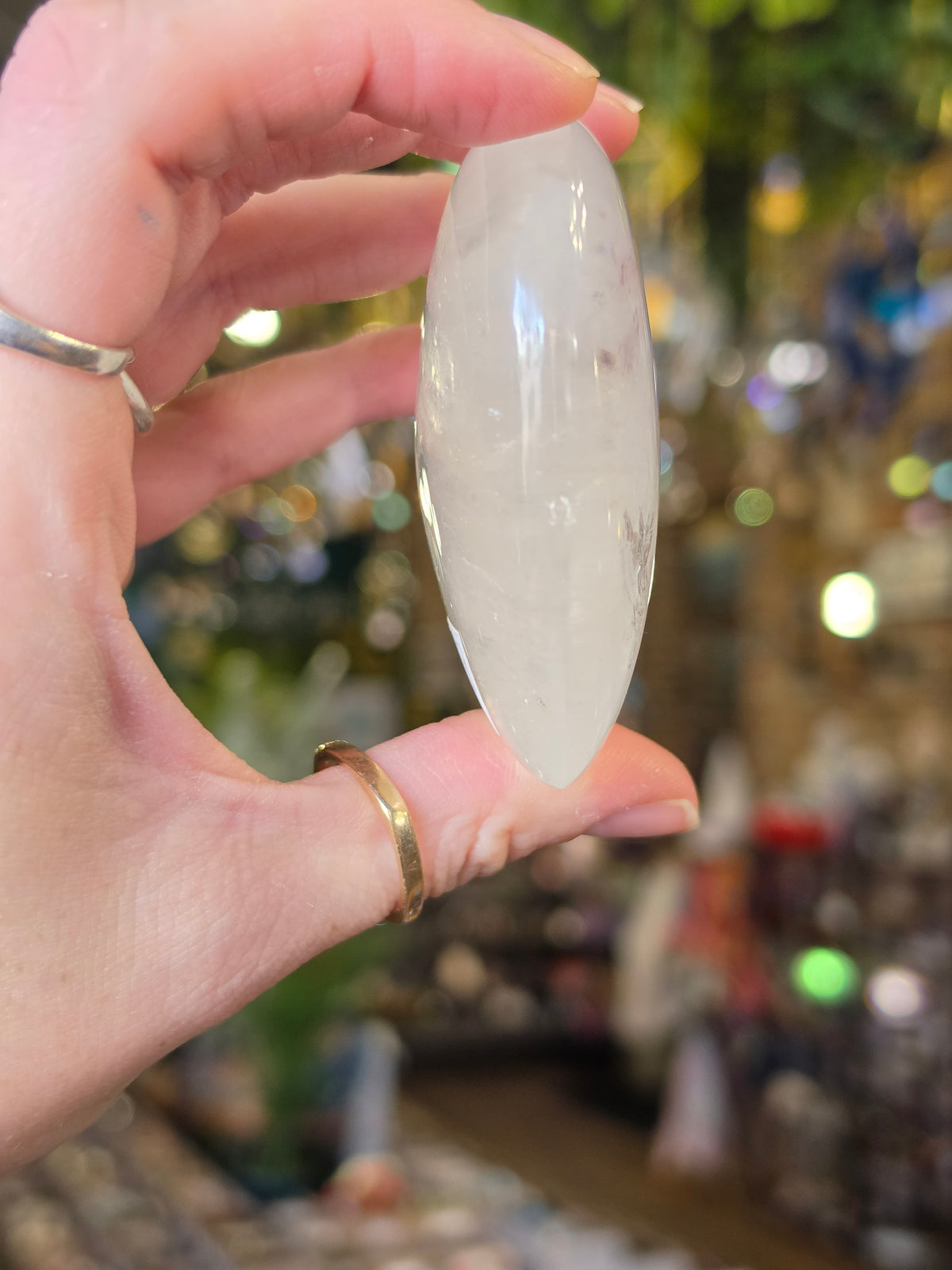 Clear Quartz Heart Carving