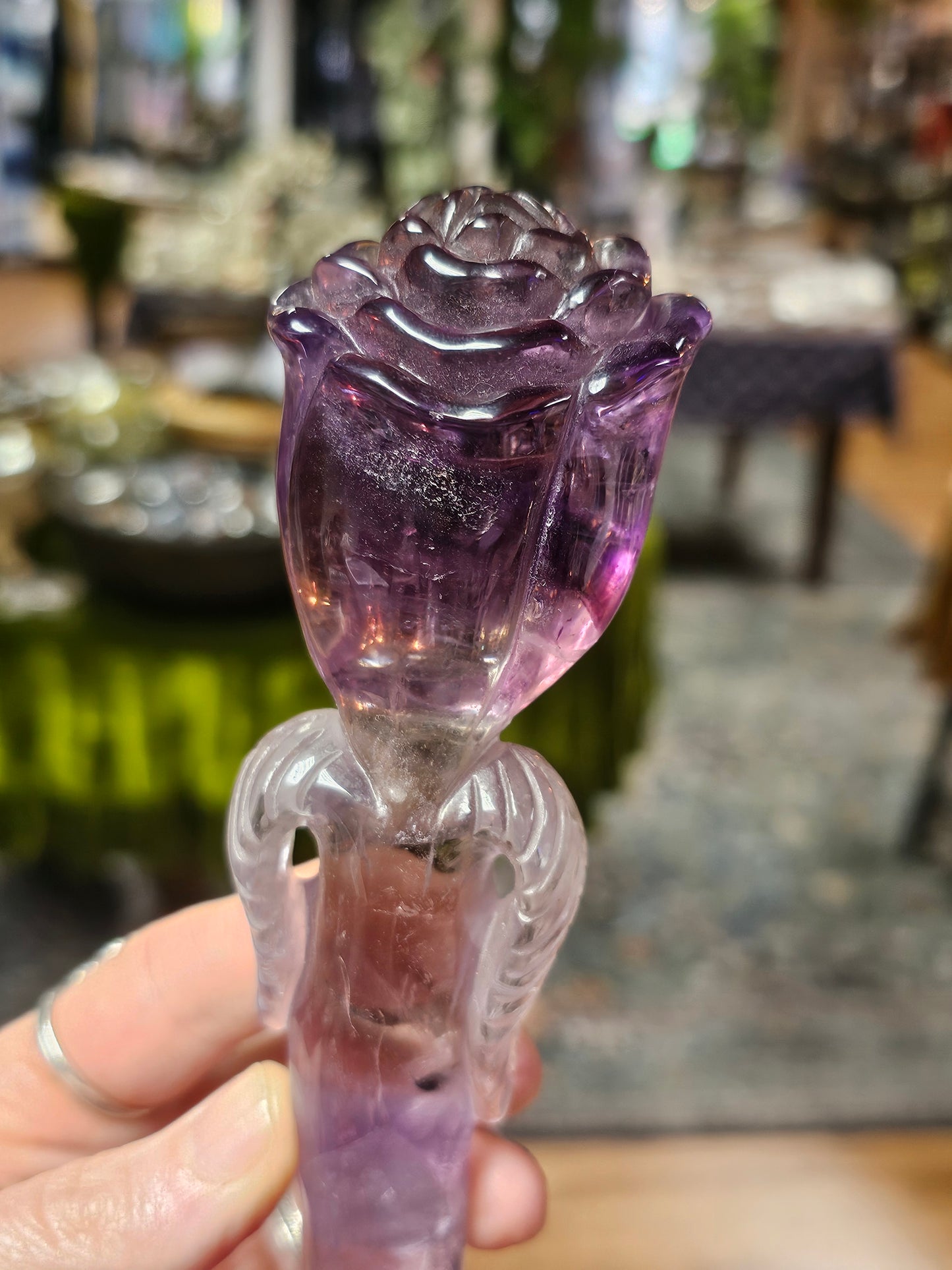 Amethyst Rose Carving