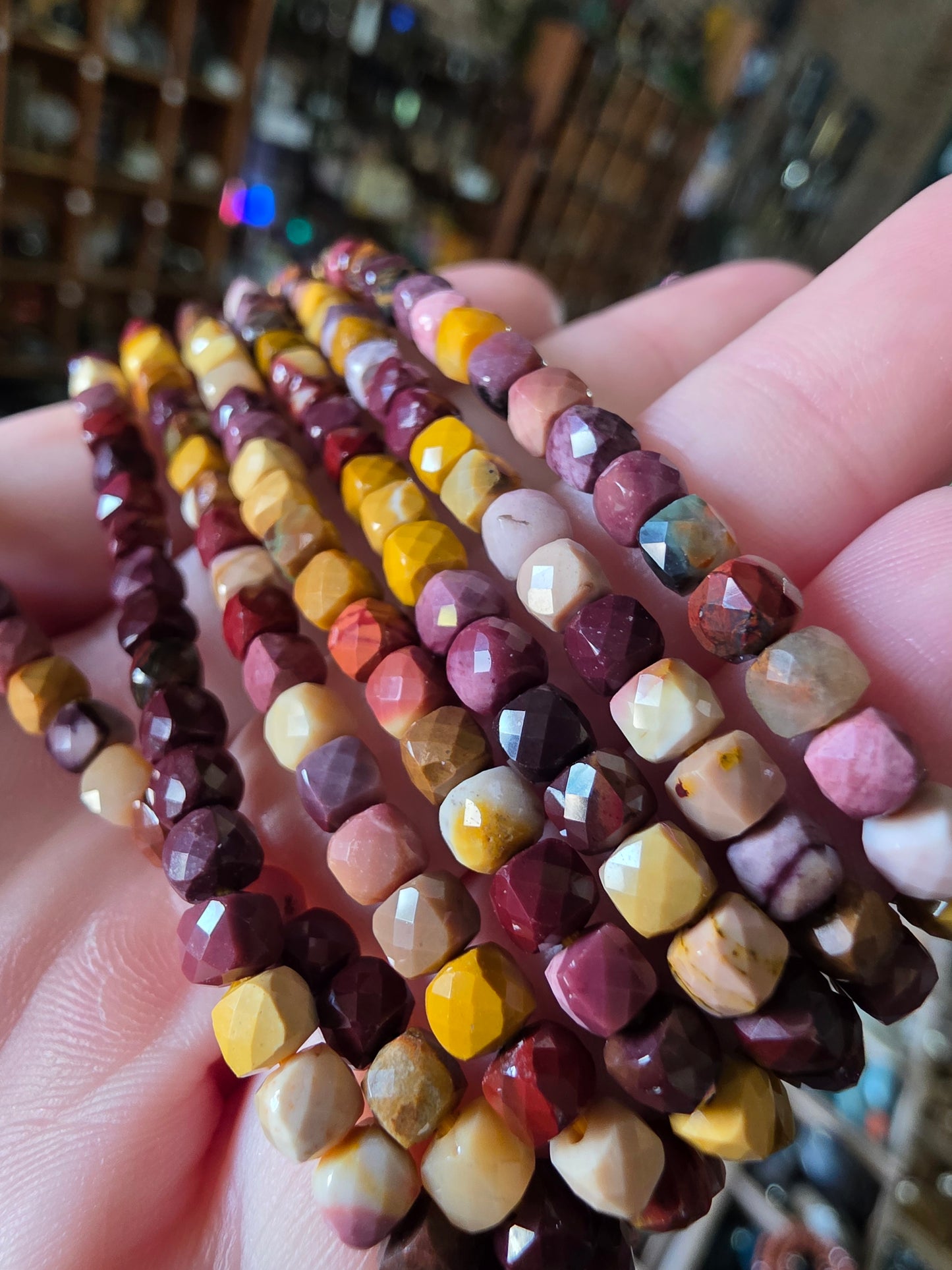 Faceted Mookaite Bead Bracelet
