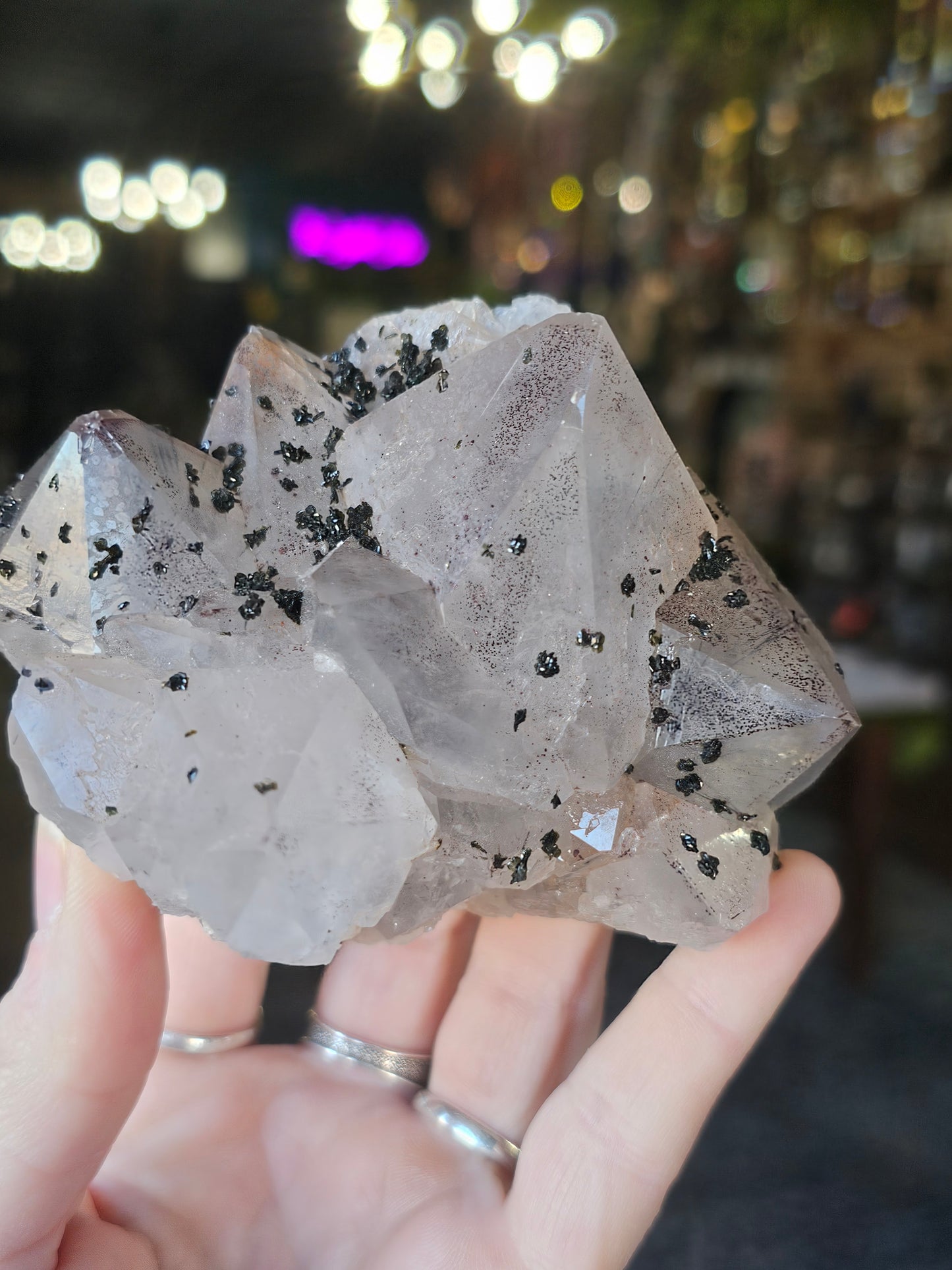 Epidote on Amethyst