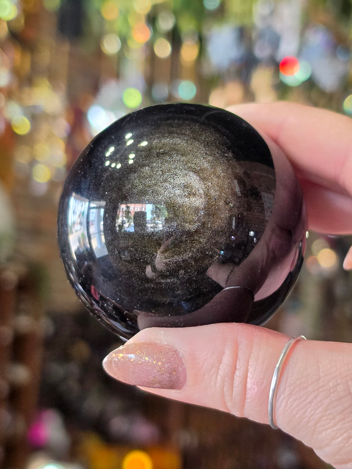 Gold Sheen Obsidian Sphere