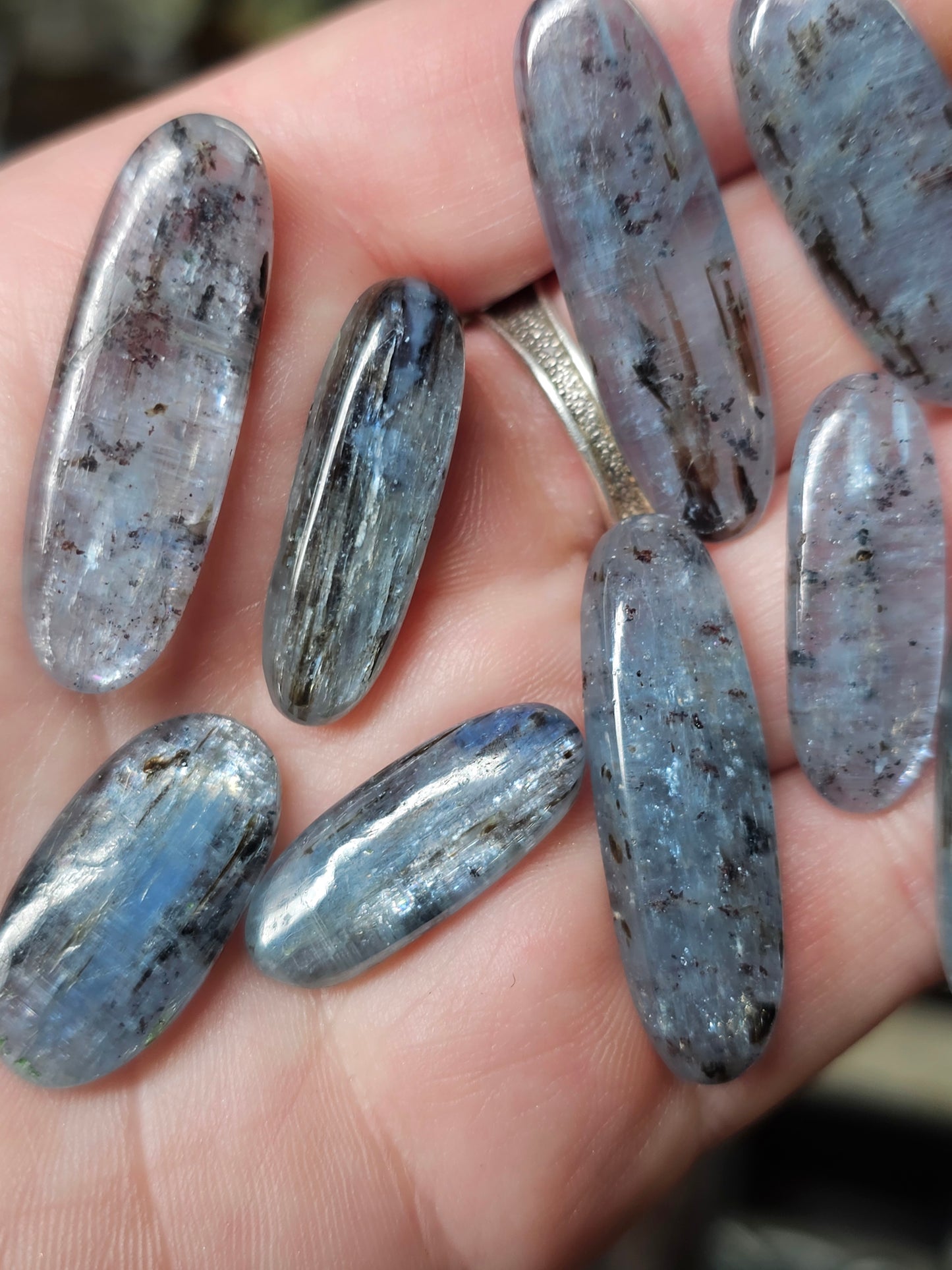 Blue Kyanite Oblong Oval Cabochons