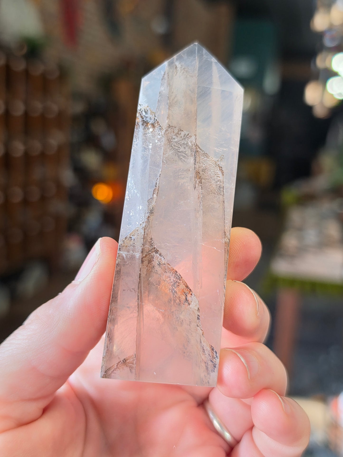 Dendritic Girasol Quartz Point
