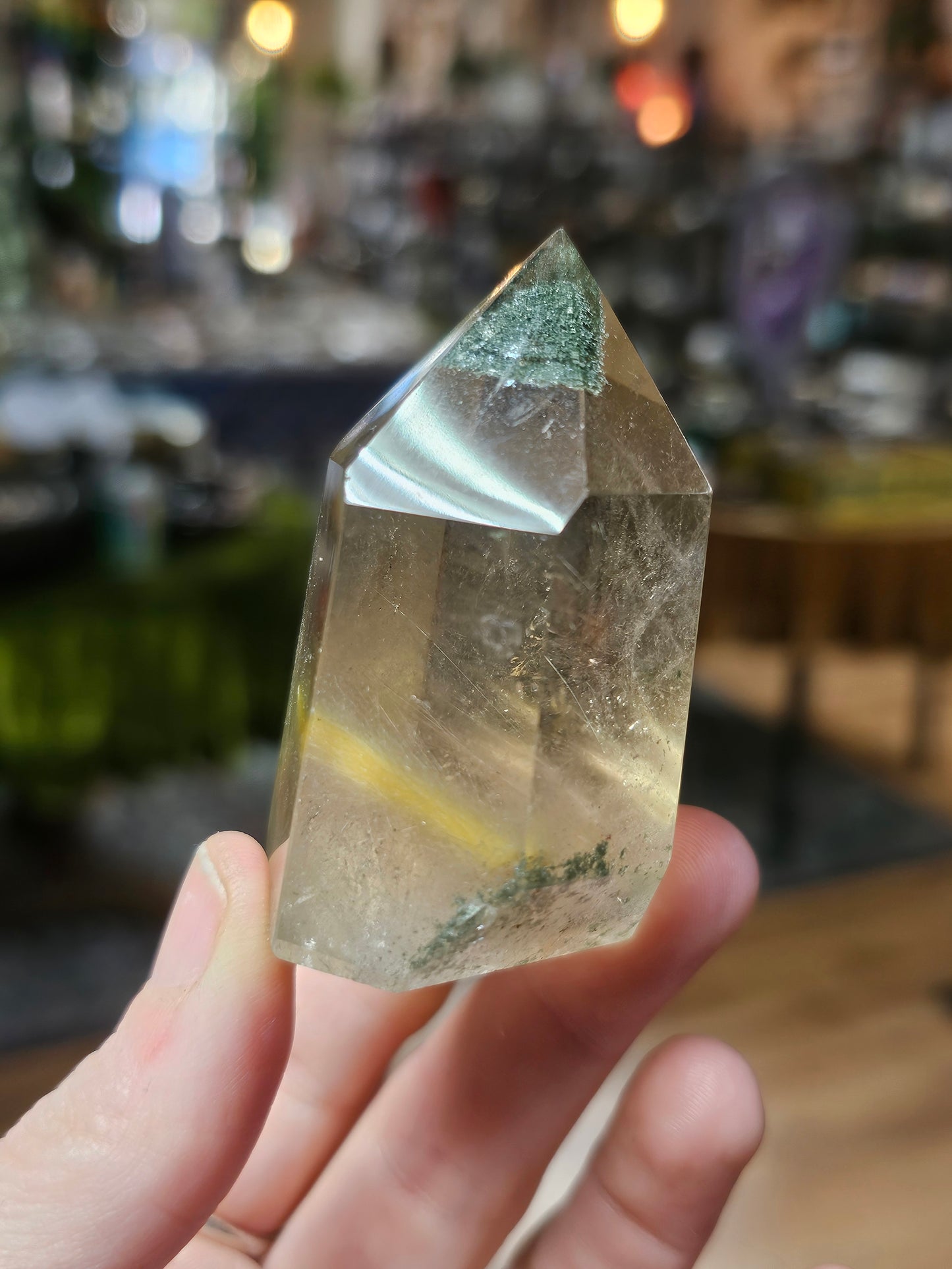 Yellow Rabbit Hair and Chlorite in Quartz
