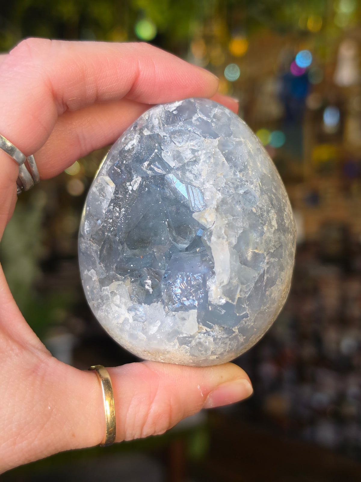 Celestite Egg Carving
