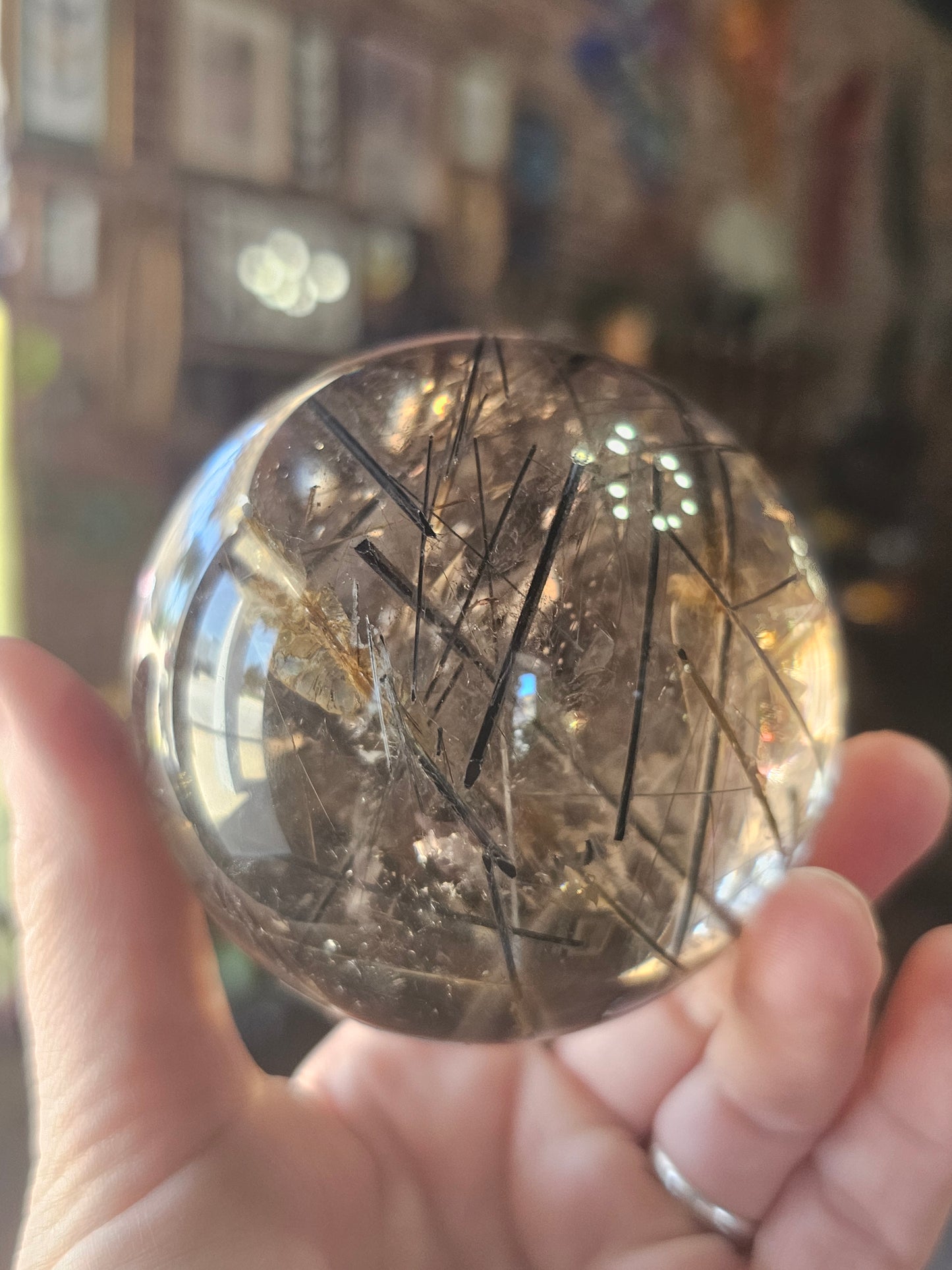 Black Tourmaline & Rutile Sphere