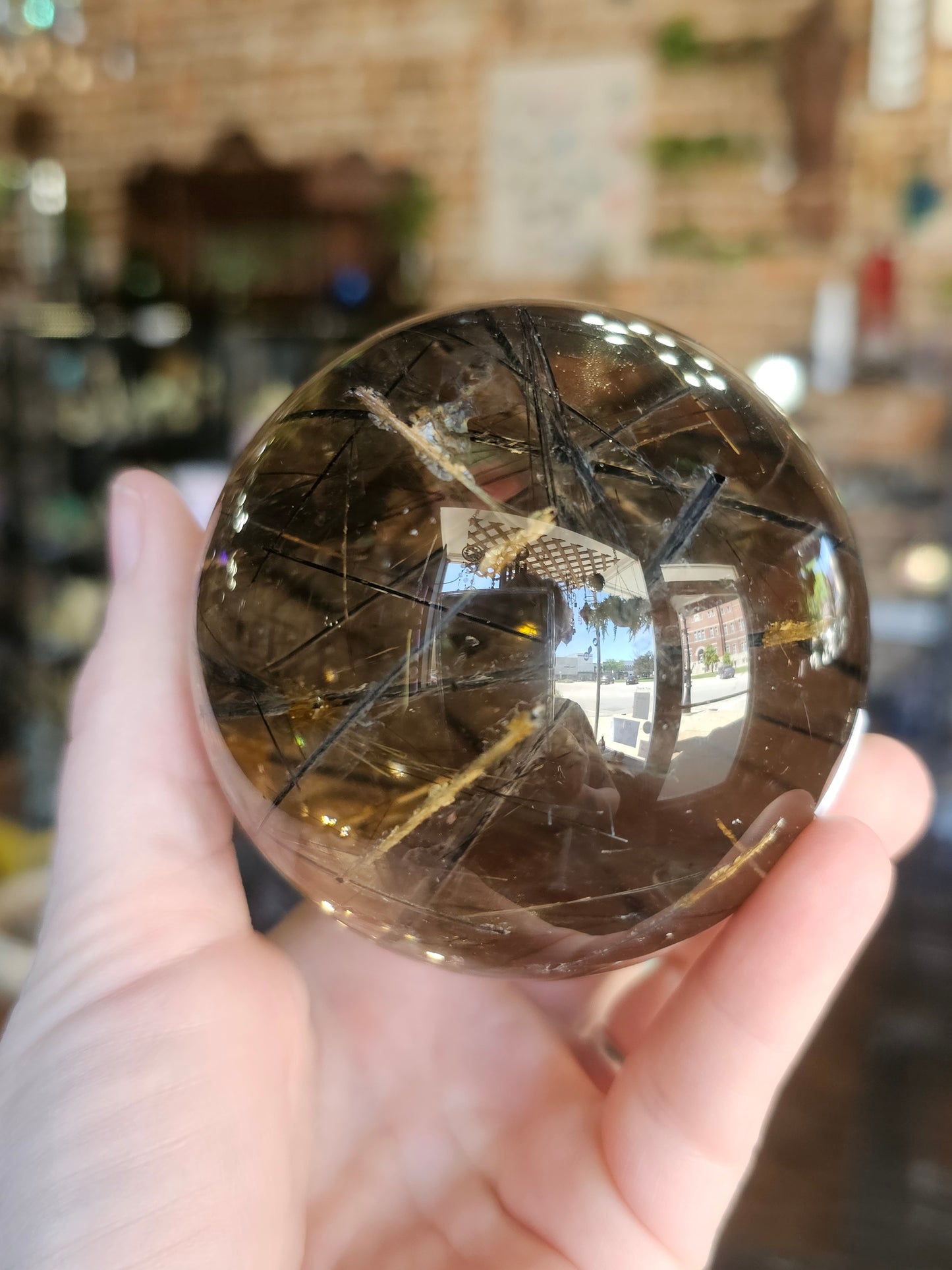 Black Tourmaline & Rutile Sphere