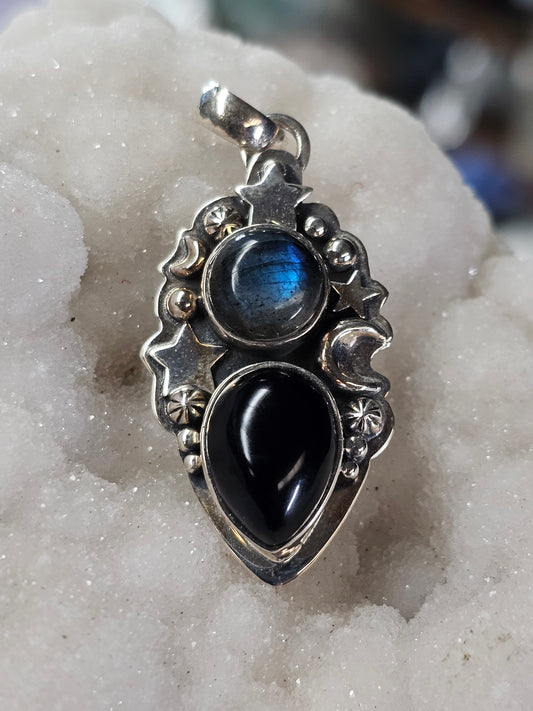 Onyx & Labradorite Pendant