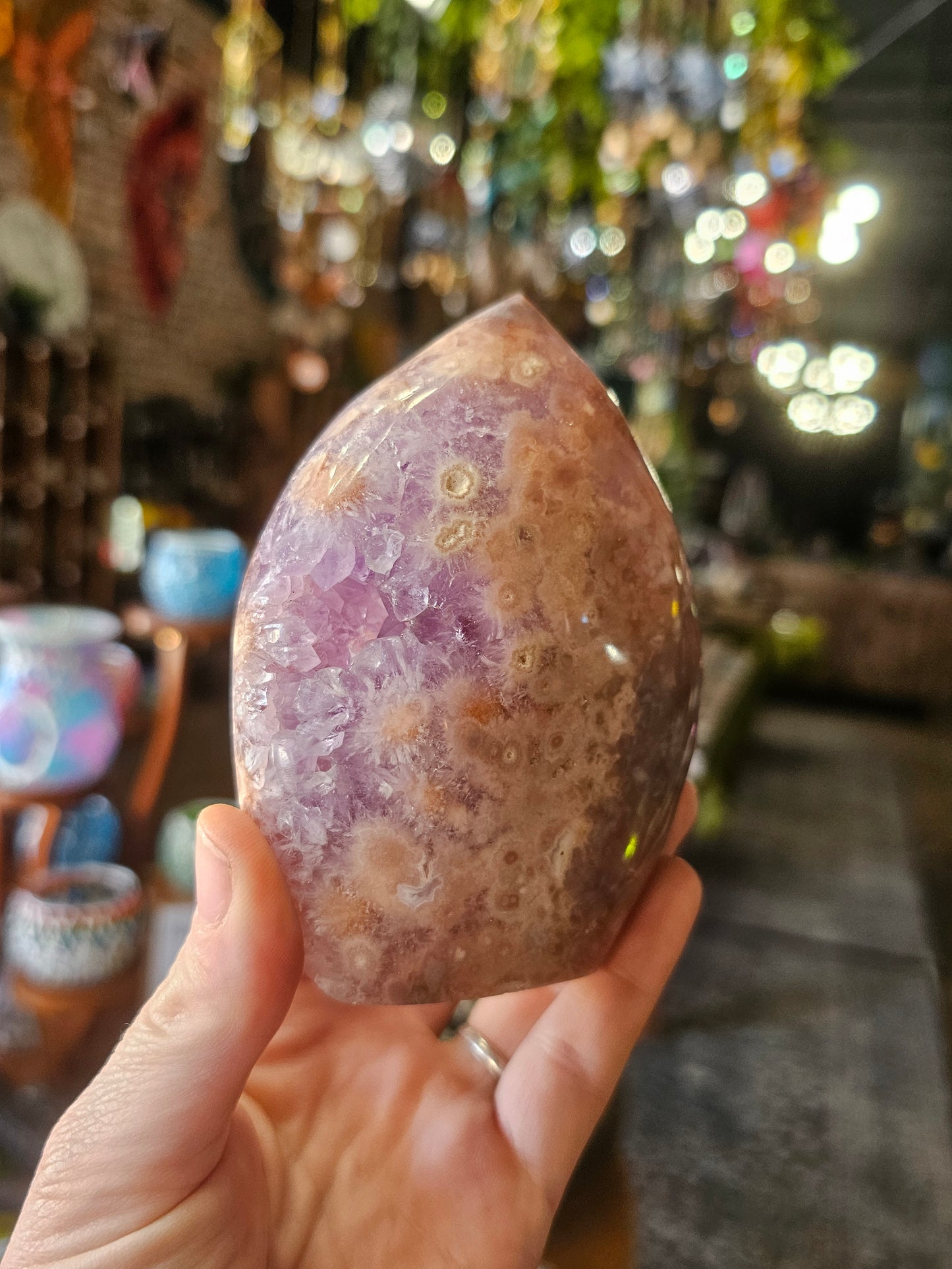 Pink Amethyst Flower Agate Freeform