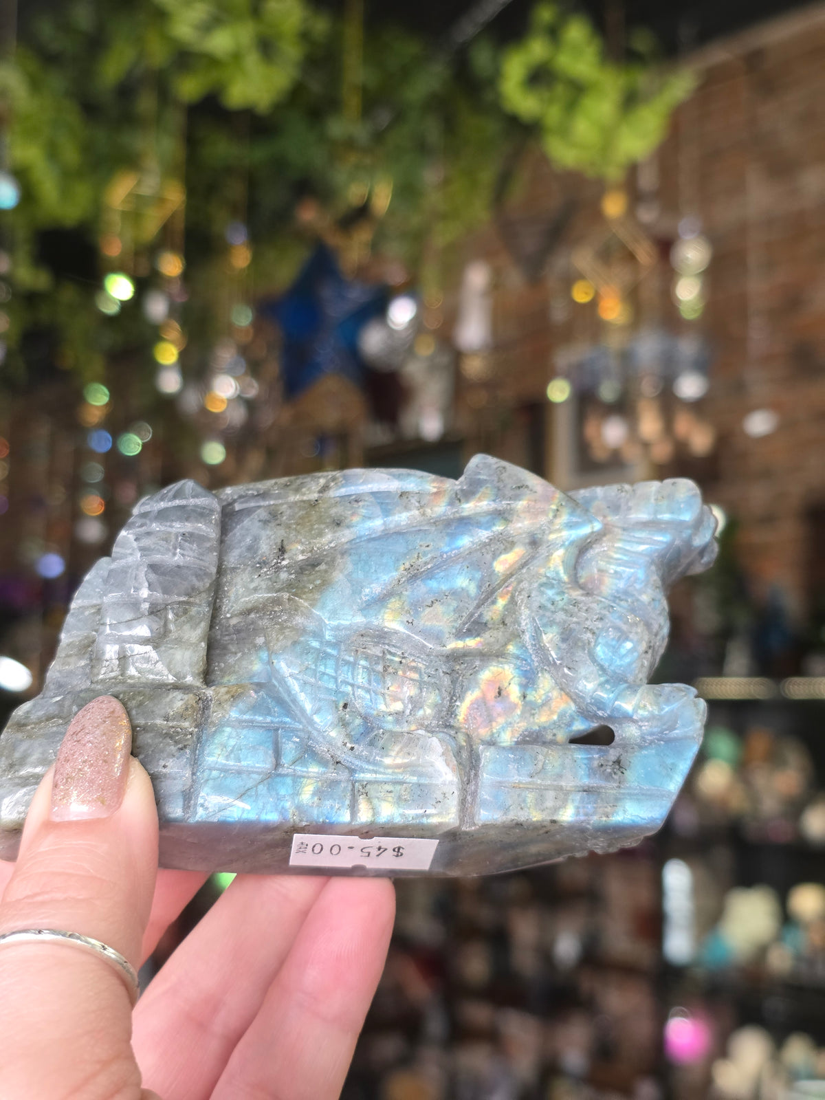 Labradorite Dragon Carving