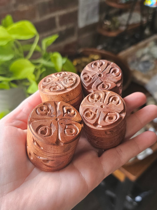 Threaded Carved Wood Box
