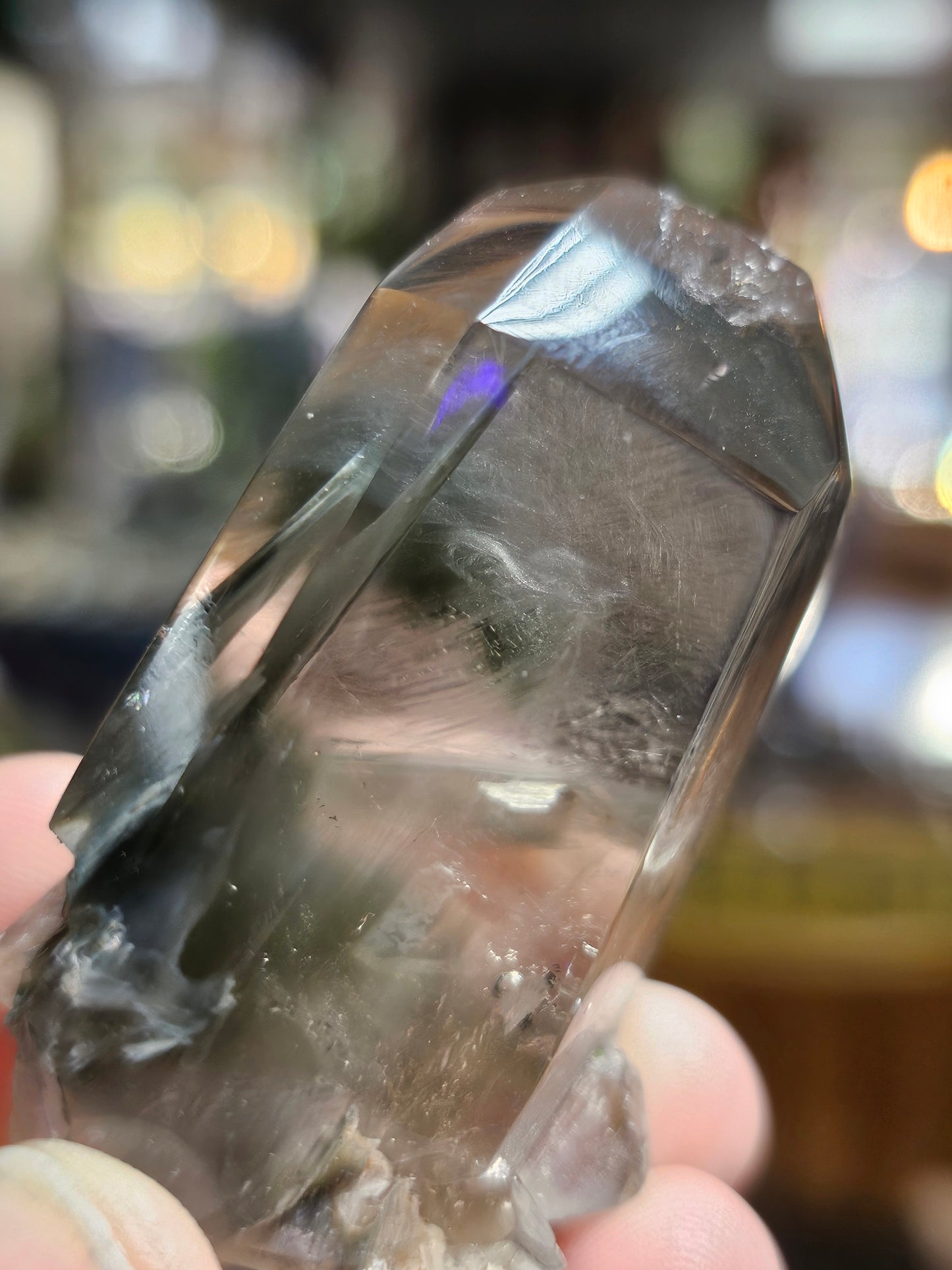 Polished Blue Tara ( Blue Amphibole) Quartz  Point