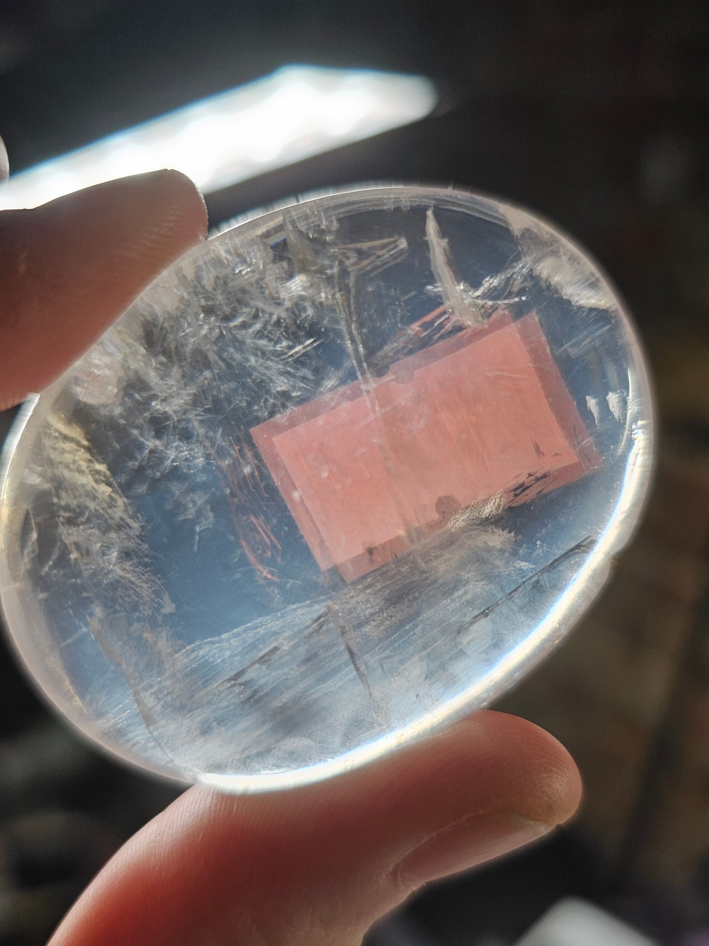 Small Optical Calcite Palm Stone