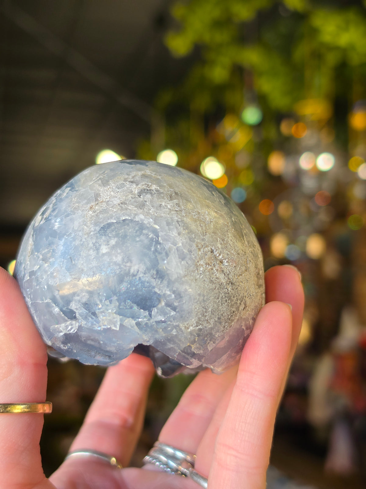 Celestite Egg Carving