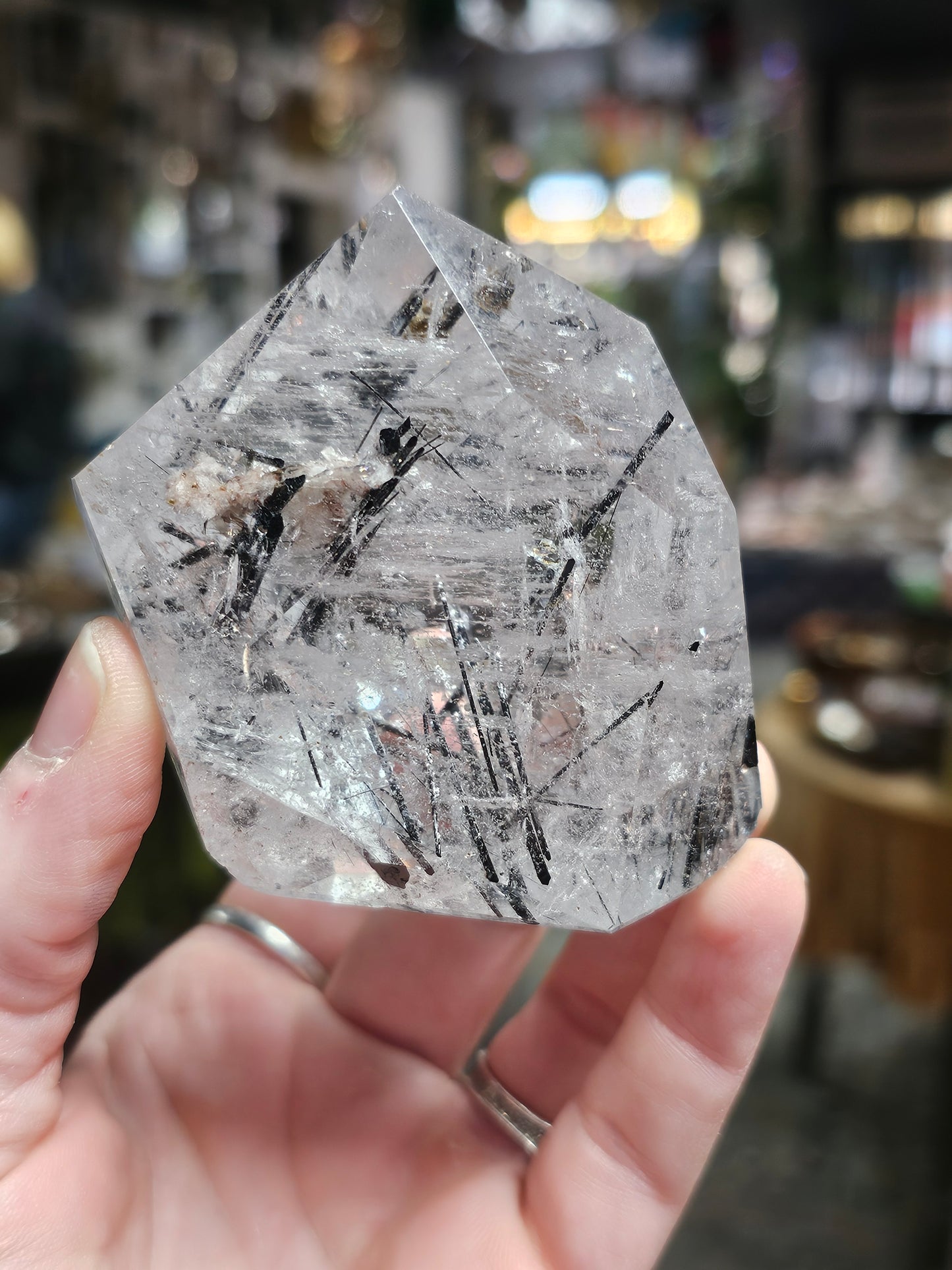 Black Tourmaline in Quartz Freeform
