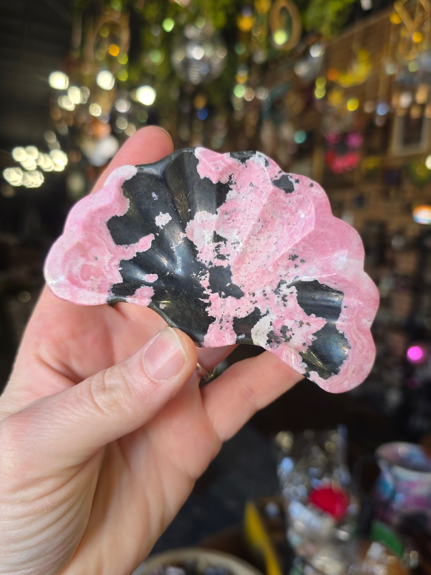 Peruvian Rhodonite Shell Trinket Dish