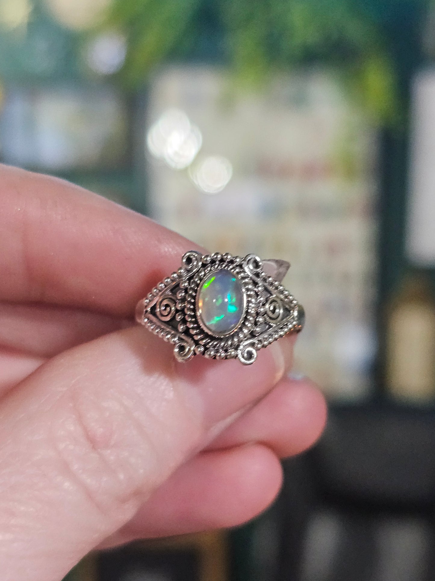 Size 8.5 Ethiopian Opal Ring