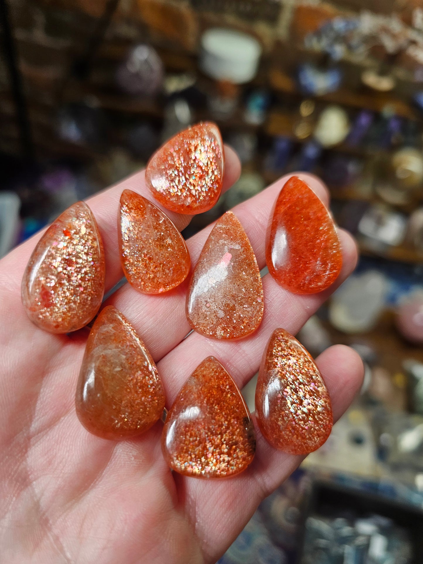 Arusha Sunstone Tear Drop Cabochons
