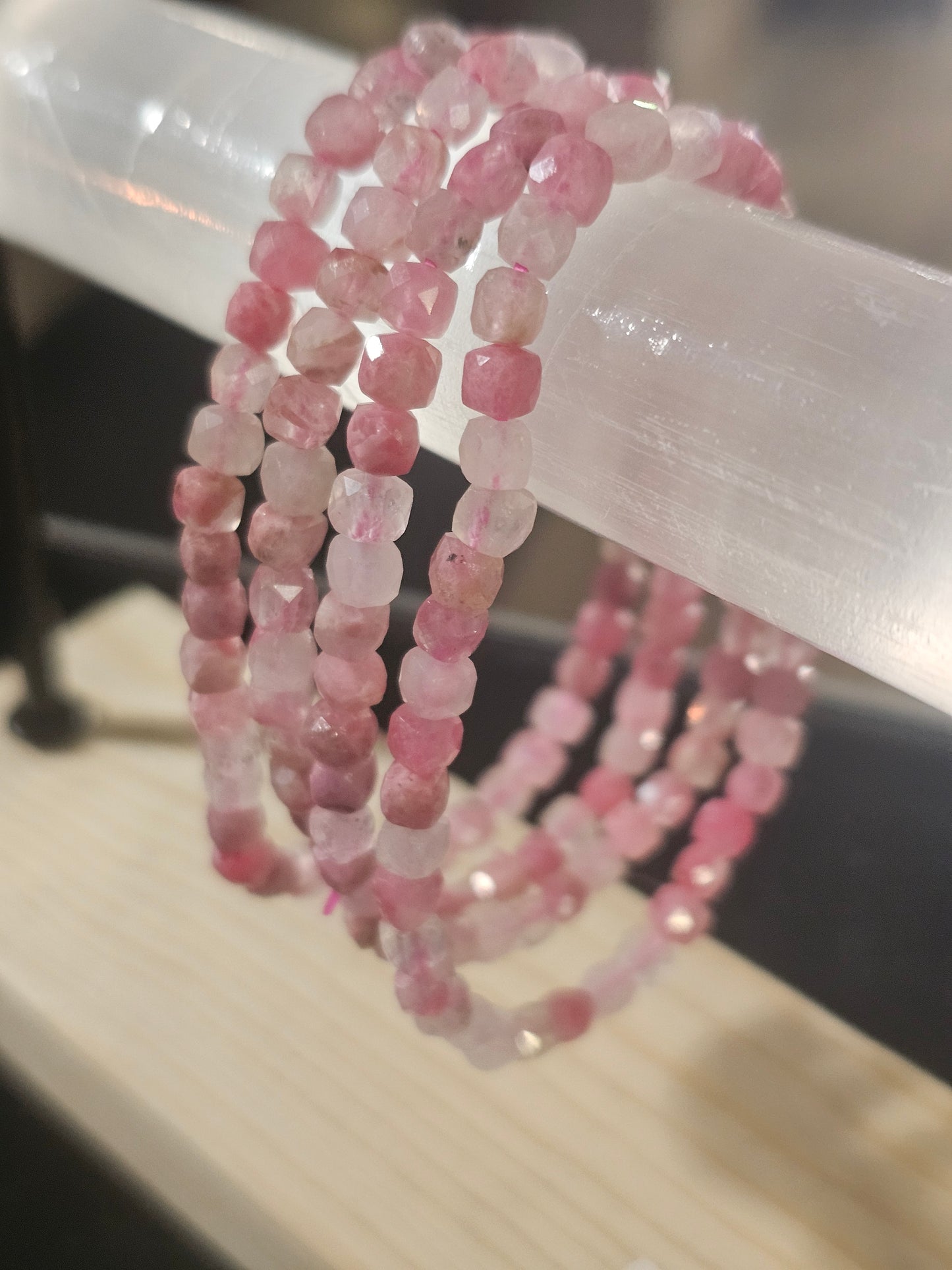 Rhodonite Faceted Stretch Bracelet