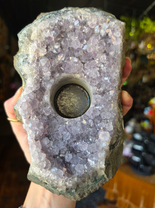 Amethyst Cluster Votive Holder