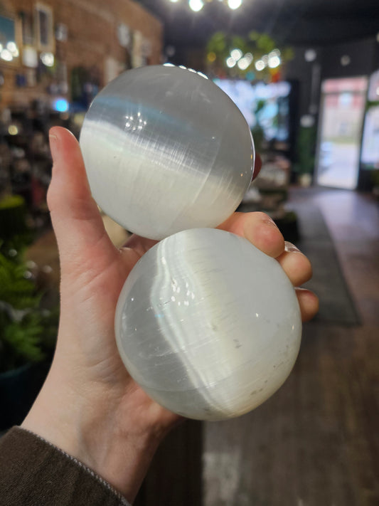 Satin Spar Selenite Spheres