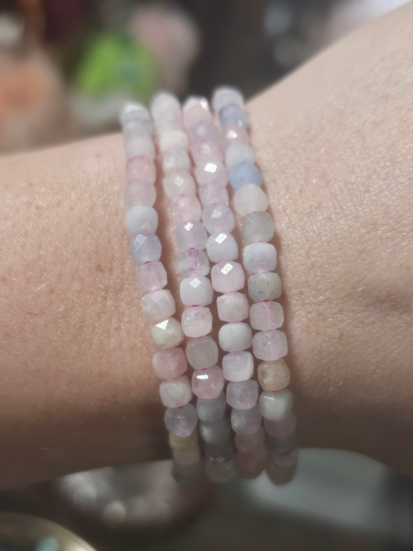 Morganite Faceted Stretch Bracelet