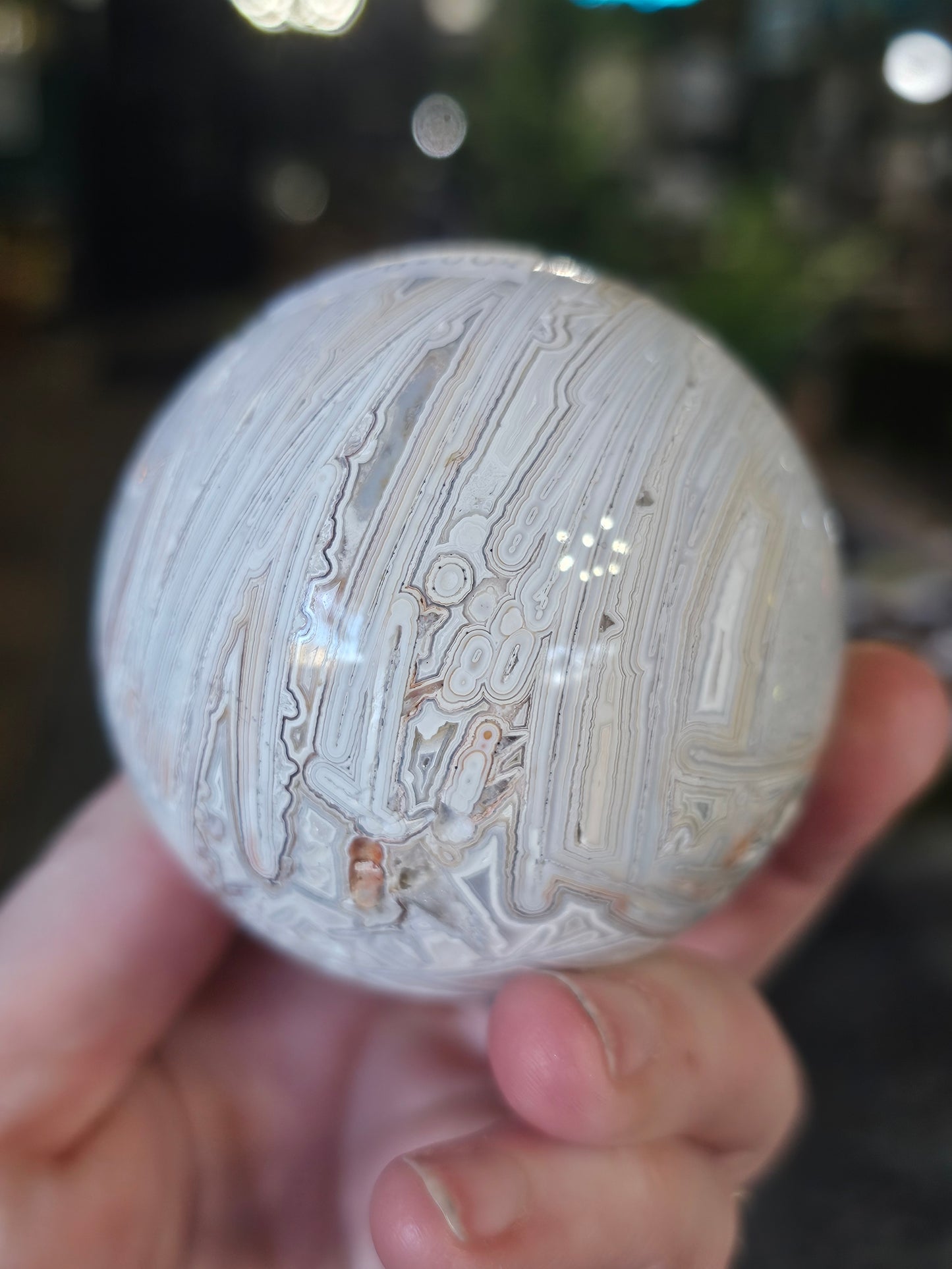 Lattice Lace Agate Sphere