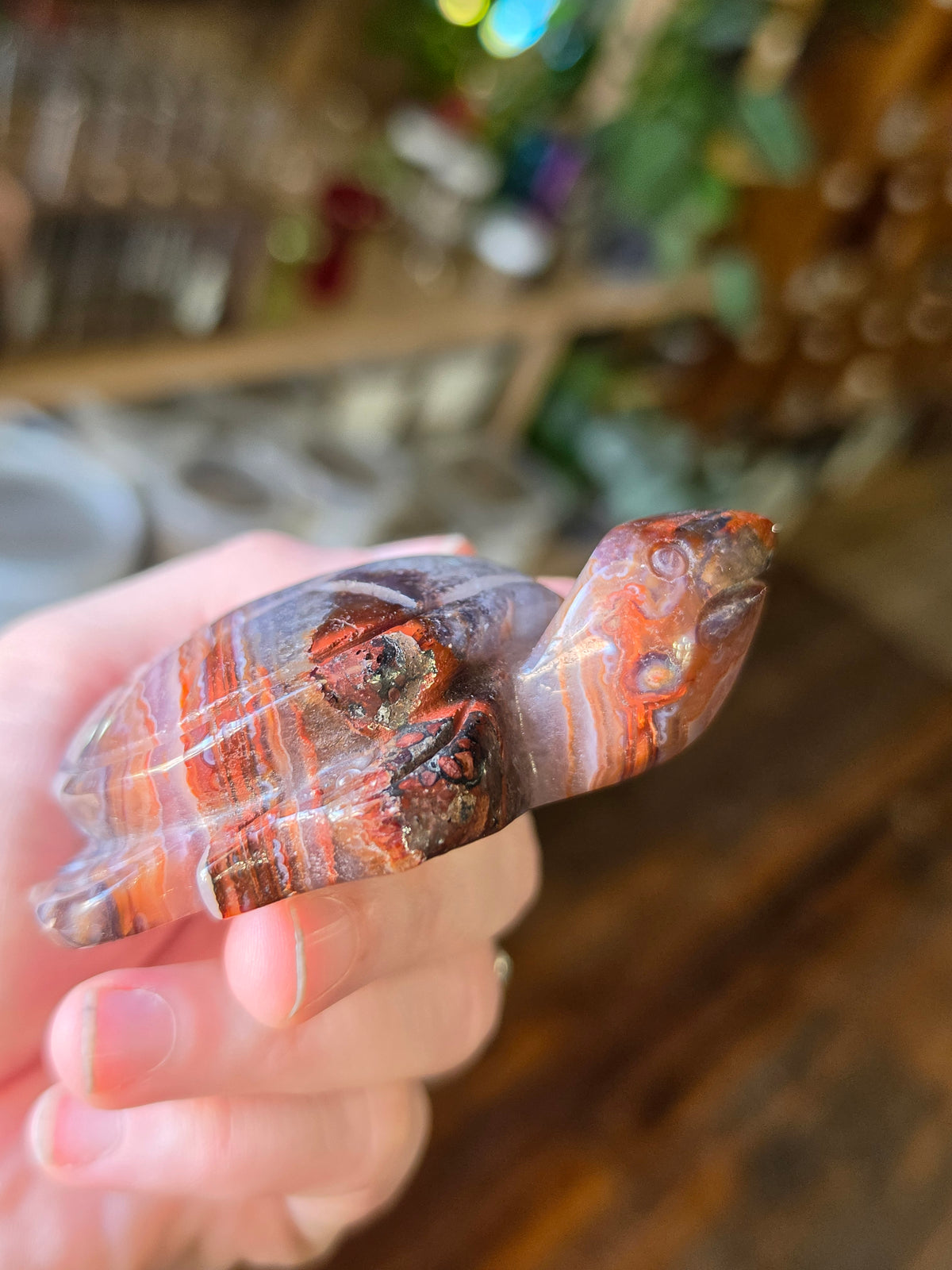 Amethyst Agate Turtle Carving