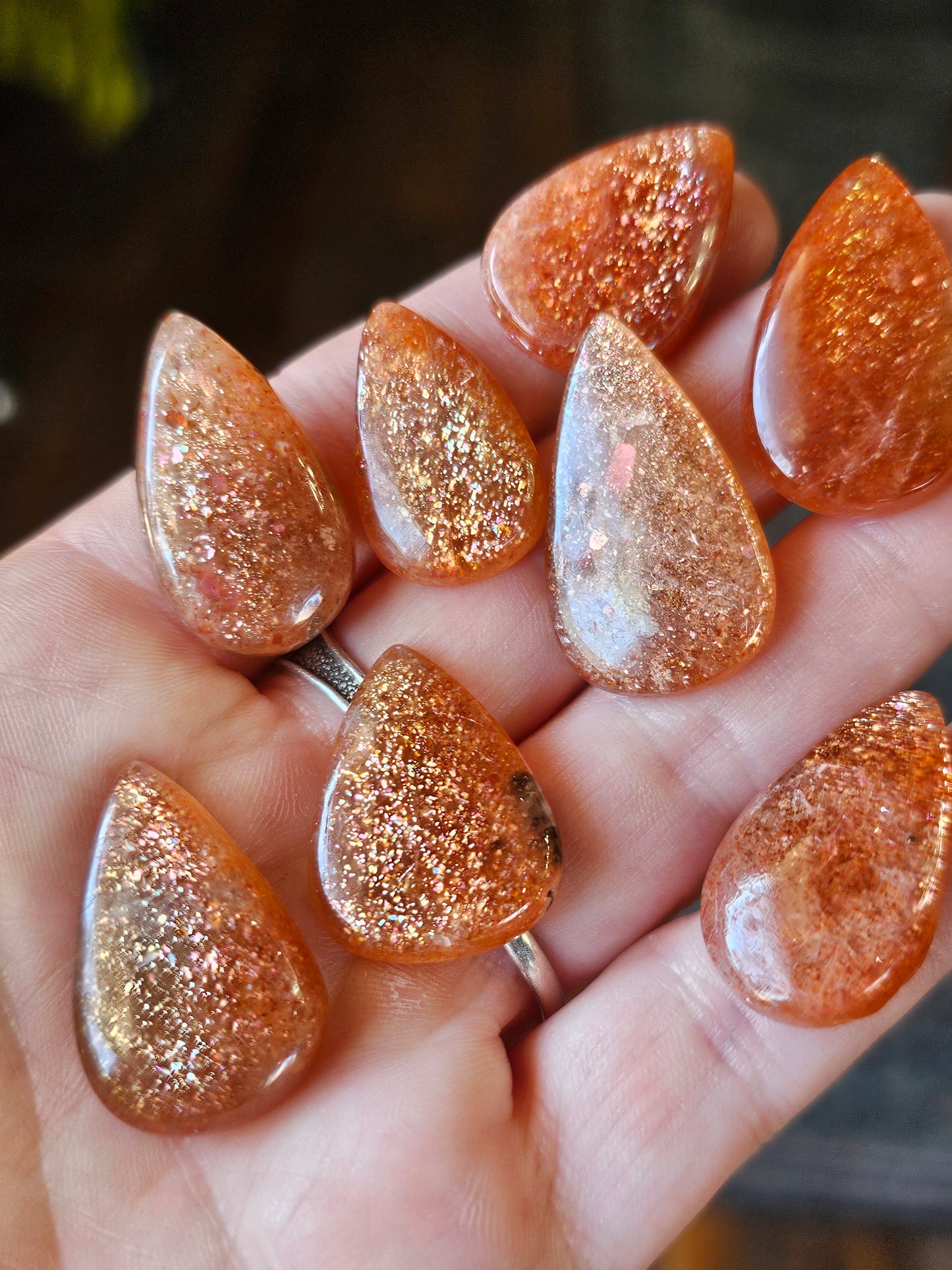 Arusha Sunstone Tear Drop Cabochons